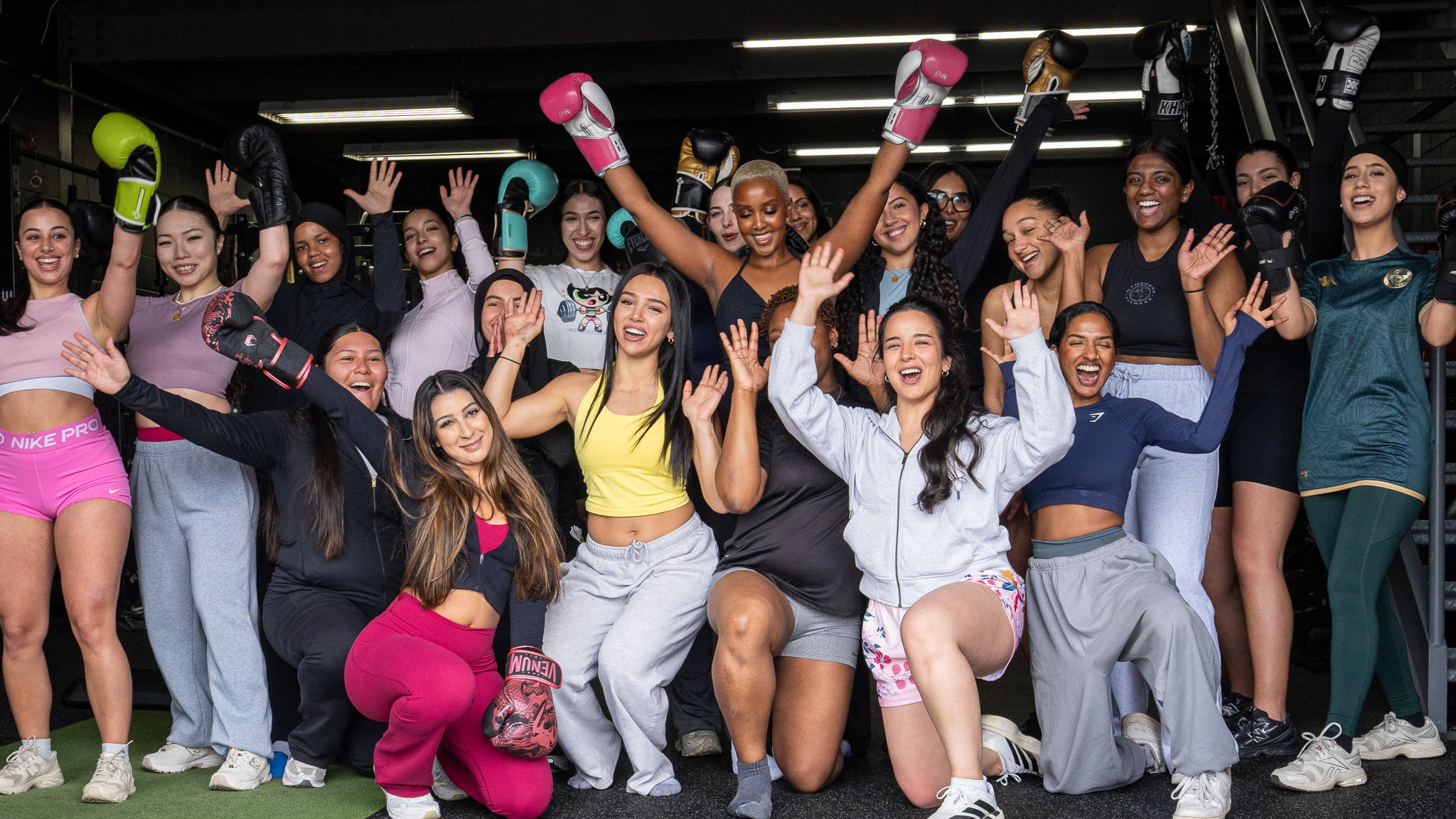 Enimsay girls boxing retreat group photo